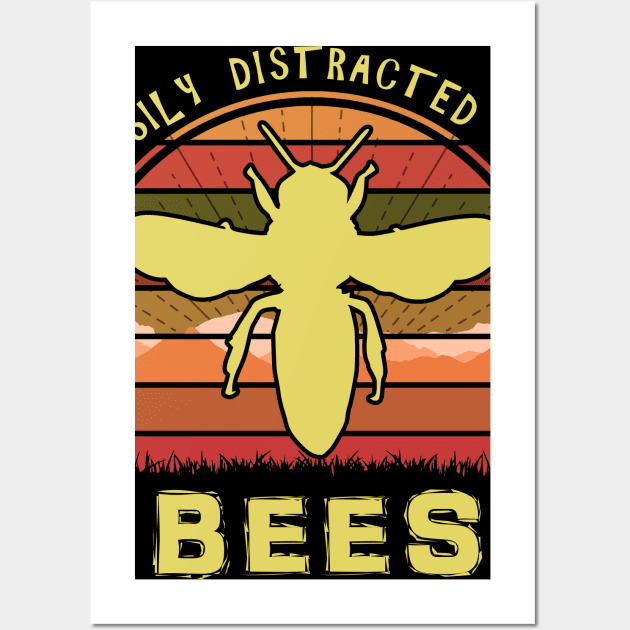 Easily Distracted By Bees Wall Art by Nerd_art